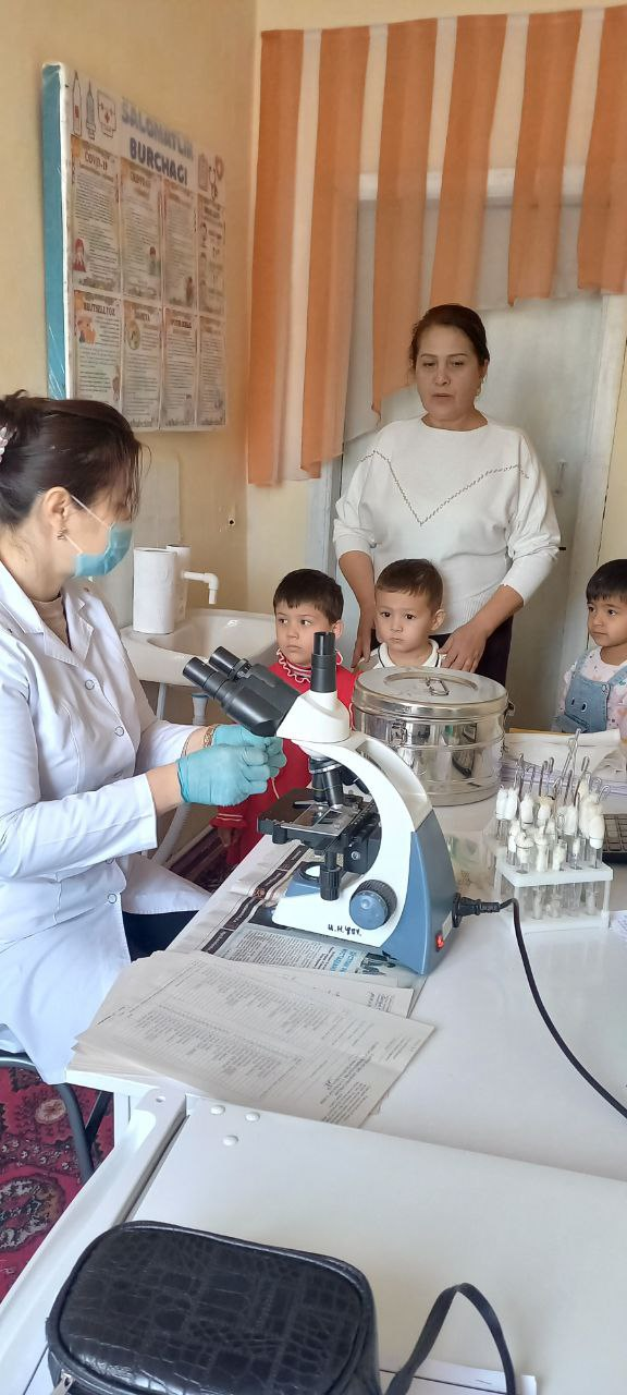"42 son MTT" da bollalar laboratoriya usulida gijja kasalliklariga qarshi tekshirildi va parazitar kasalliklar profilaktikasi bo'yicha tushintirish ishlari olib borildi.