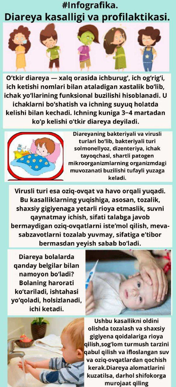 Bahor faslida bolalarni diareyadan saqlash uchun nima qilishimiz kerak?