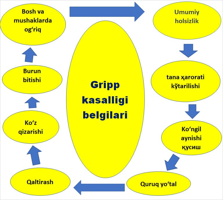 Grip kasallik belgilari