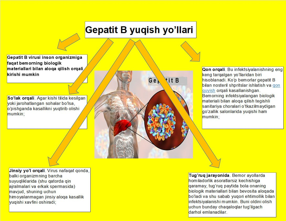 Gepatit B yuqish yo'llari