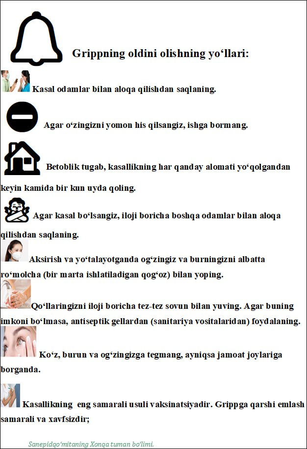 Grippning oldini olishning yo'llari